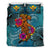 Kanaka Maoli (Hawaiian) Bedding Set - Polynesian Hammerhead Shark Hibiscus Blue - Polynesian Pride