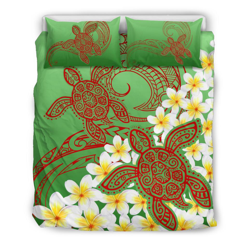 Hawaii Turtle Plumeria Bedding Set - Green Style Green - Polynesian Pride