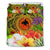 Papua New Guinea Polynesian Bedding Set - Manta Ray Tropical Flowers (Reggae) - Polynesian Pride