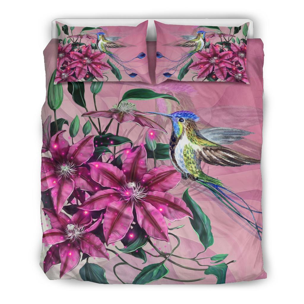 Hawaii Clematis Humming Bird Bedding Set Pink - Polynesian Pride