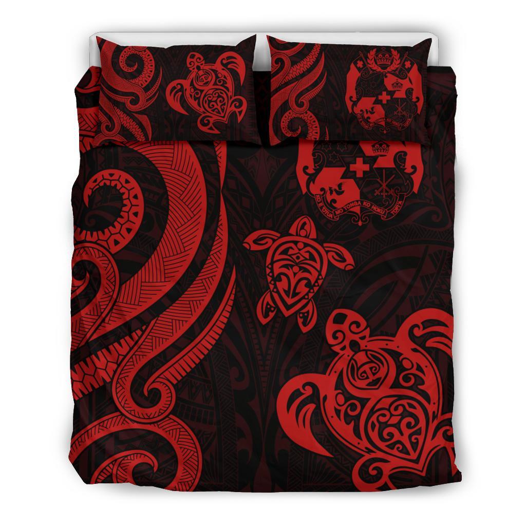 Tonga Polynesian Bedding Set - Red Tentacle Turtle - Polynesian Pride