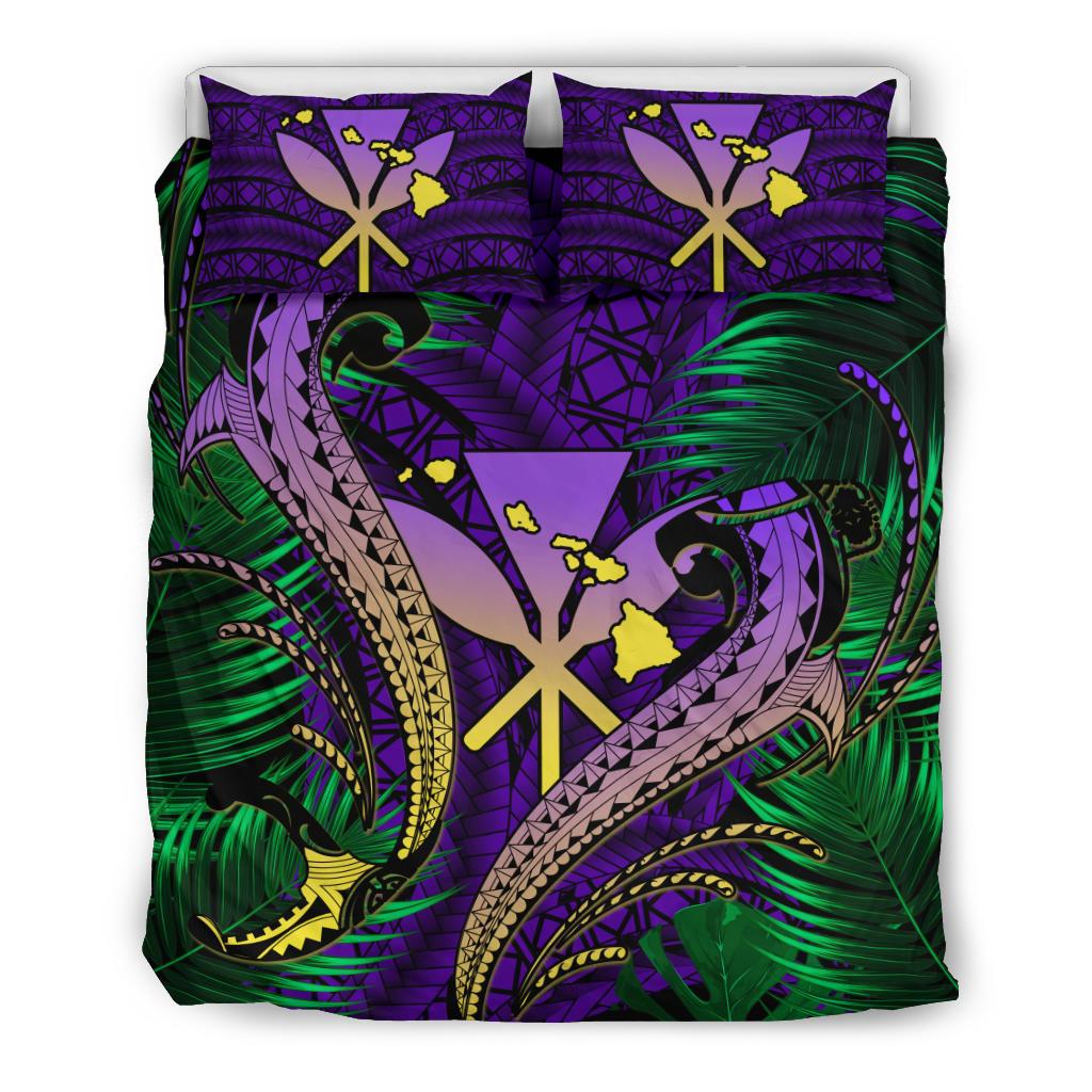 Hawaii Shark Polynesian Tropical Bedding Set - Purple Purple - Polynesian Pride