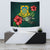 Tuvalu Polynesian Tapestry - Green Turtle Hibiscus One Style Small 60" x 51" Green - Polynesian Pride