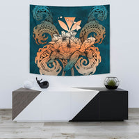 Hawaii Turtle Wave Polynesian Tapestry - Hey Style Orange Wall Tapestry 75cm*90cm Orange - Polynesian Pride