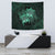 hawaiiTapestry - Turtle Strong Pattern Hibiscus Plumeria Turquoise AH Wall Tapestry Small 60" x 51" Turquoise - Polynesian Pride