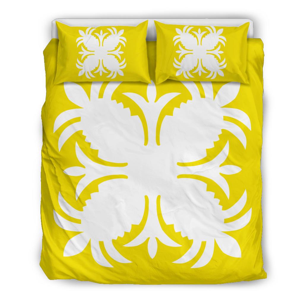 Hawaiian Bedding Set Royal Pattern - Yellow - A2 Style Yellow - Polynesian Pride