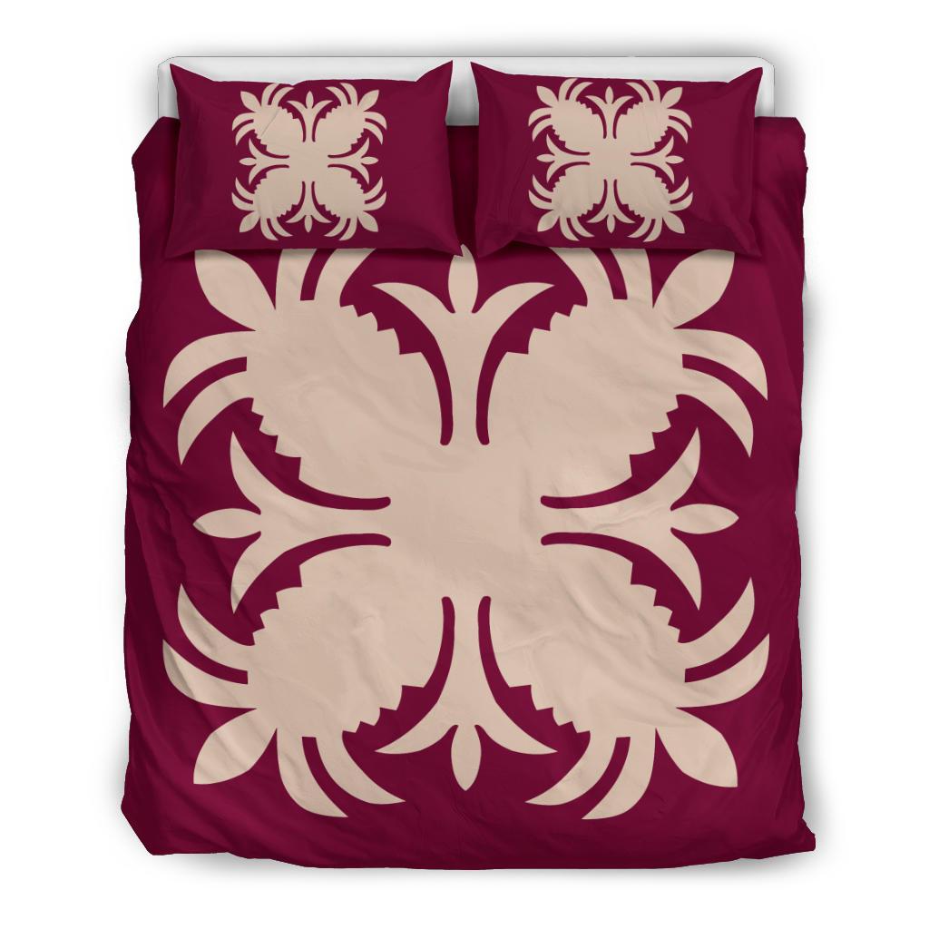 Hawaiian Bedding Set Royal Pattern - Pink - A2 Style Pink - Polynesian Pride