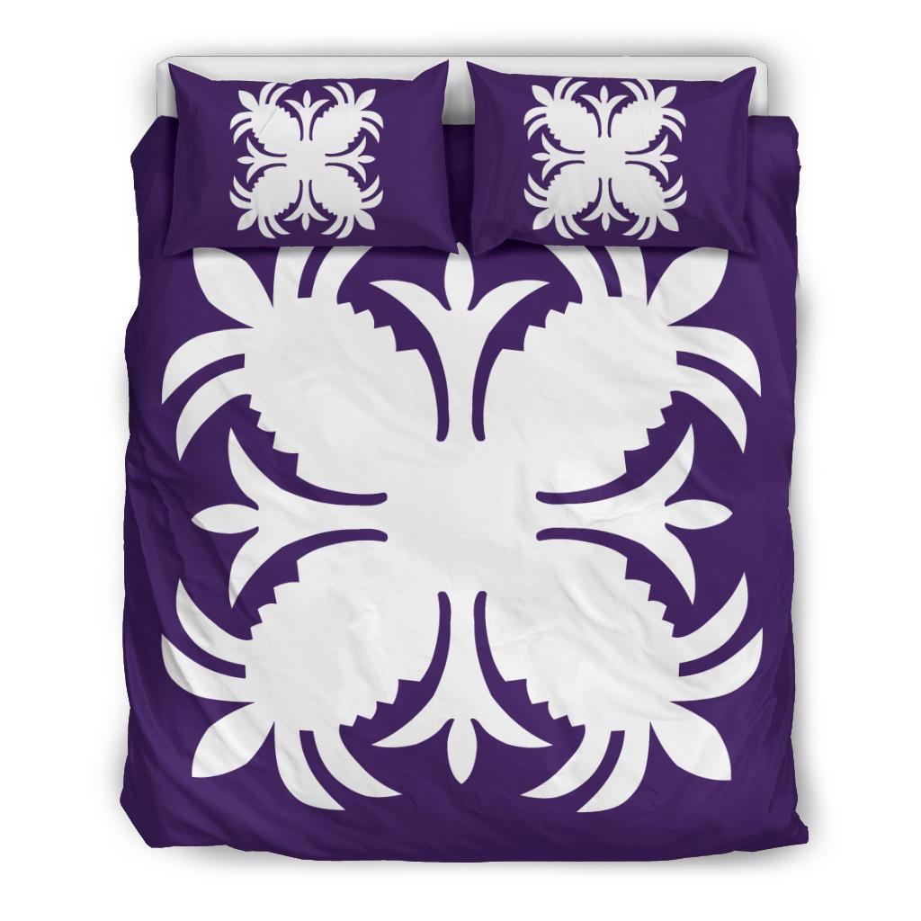 Hawaiian Bedding Set Royal Pattern - Purple - A2 Style Purple - Polynesian Pride