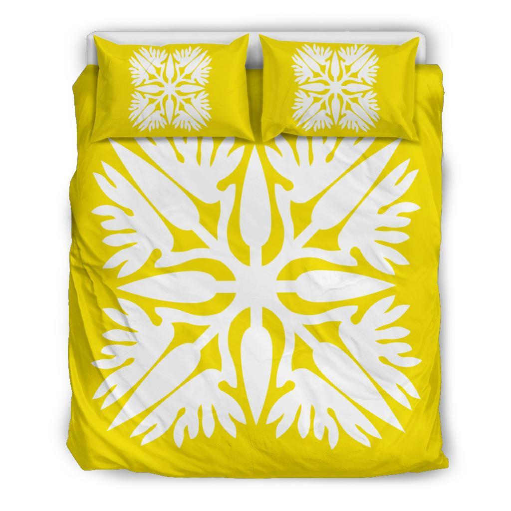 Hawaiian Bedding Set Royal Pattern - Yellow - A3 Style Yellow - Polynesian Pride