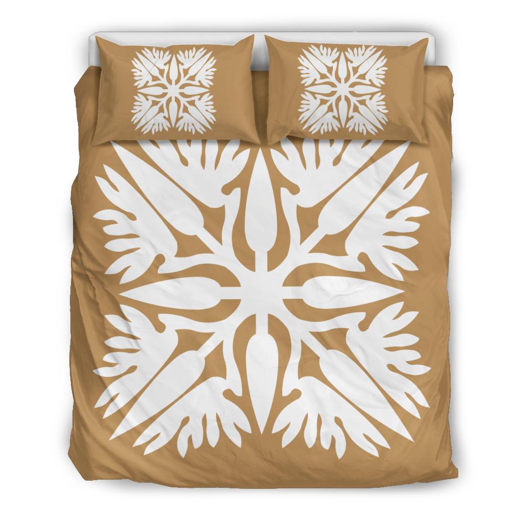 Hawaiian Bedding Set Royal Pattern - Gold - A3 Style Gold - Polynesian Pride