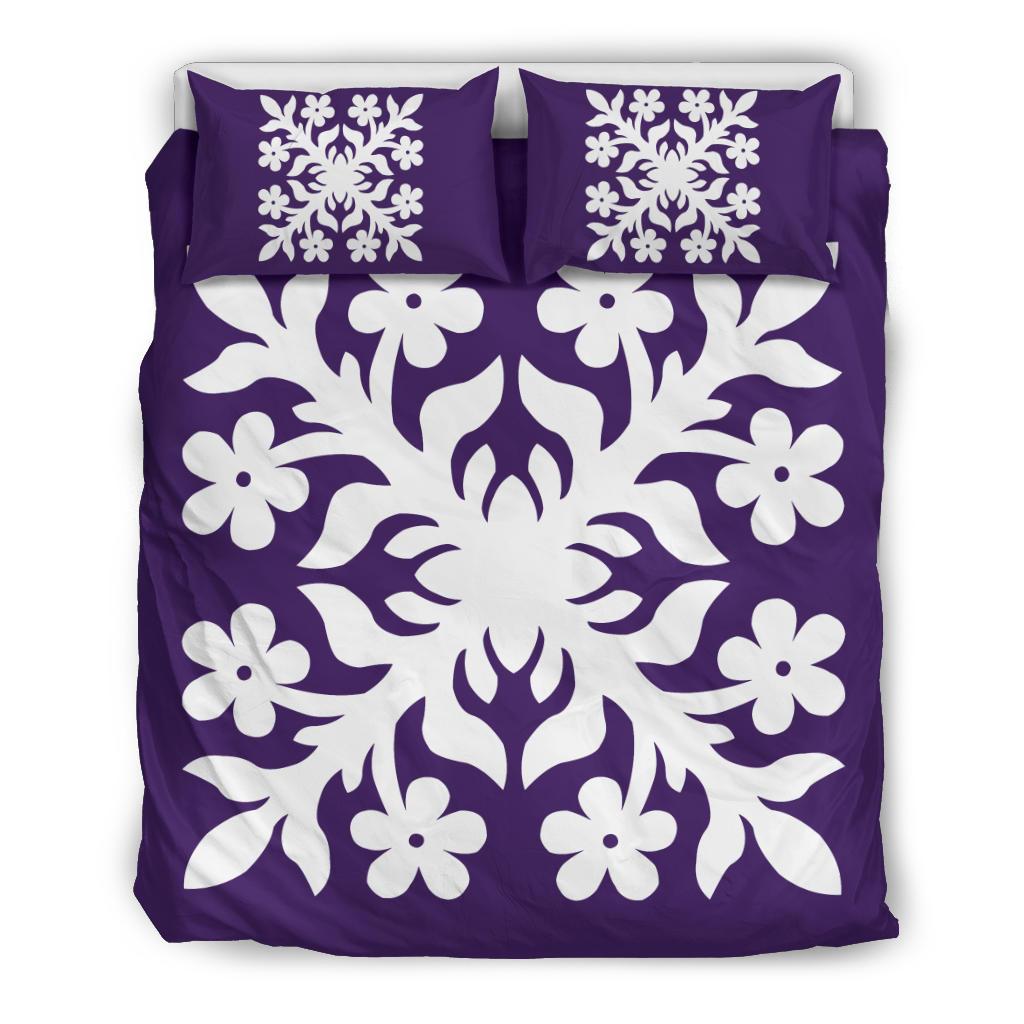 Hawaiian Bedding Set Royal Pattern - Purple - C2 Style Purple - Polynesian Pride