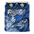 Kanaka Maoli (Hawaiian) Bedding Set - Waves Polynesian Turtle Hibiscus (Dark Blue) Drak Blue - Polynesian Pride