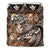 Kanaka Maoli (Hawaiian) Bedding Set - Waves Polynesian Turtle Hibiscus (Gold) Gold - Polynesian Pride