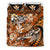 Kanaka Maoli (Hawaiian) Bedding Set - Waves Polynesian Turtle Hibiscus (Orange) Orange - Polynesian Pride