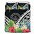 Palau Bedding Set - Palau Coat of Arms & Polynesian Tropical Flowers White - Polynesian Pride