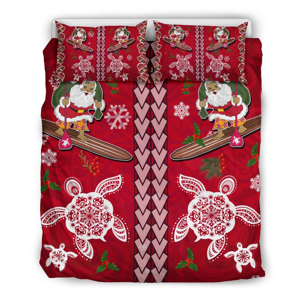 Hawaii Turtle Santa Claus Pattern Christmas Bedding Set - San Style - AH - Polynesian Pride