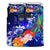 Fiji Custom Personalised Bedding Set - Humpback Whale with Tropical Flowers (Blue) - Polynesian Pride