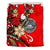 American Samoa Bedding Set - Tribal Flower With Special Turtles Red Color - Polynesian Pride