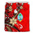 Guam Bedding Set - Tribal Flower With Special Turtles Red Color - Polynesian Pride