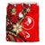 Yap Bedding Set - Tribal Flower With Special Turtles Red Color - Polynesian Pride