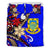 Tuvalu Polynesian Bedding Set - Tribal Flower With Special Turtles Blue Color - Polynesian Pride