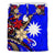 Nauru Bedding Set - Tribal Flower With Special Turtles Blue Color - Polynesian Pride