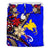 Papua Polynesian Bedding Set - Tribal Flower With Special Turtles Blue Color - Polynesian Pride