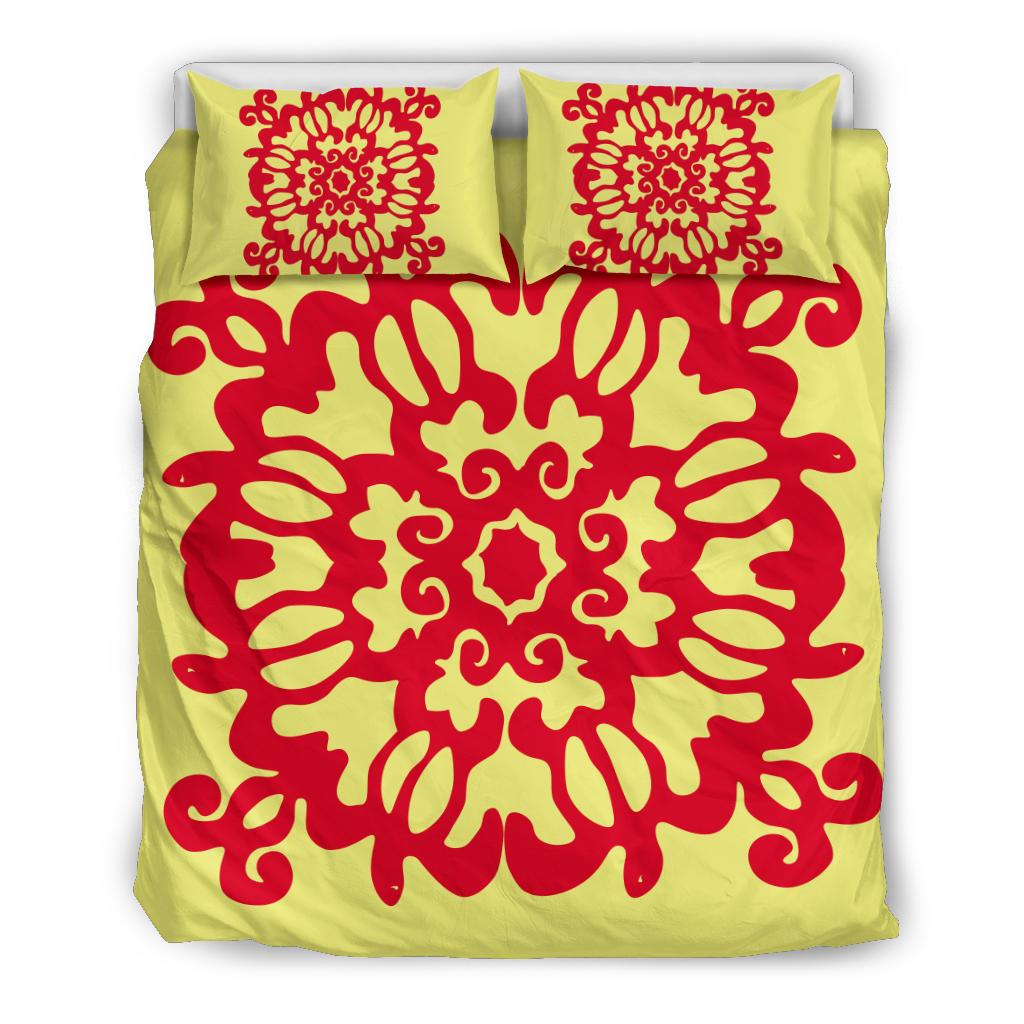 Hawaiian Quilt Turtle Pattern New Yellow Bedding Set - Skin Style - AH Yellow - Polynesian Pride