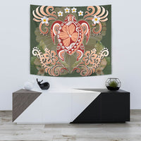 Hawaii Turtle Hibiscus Plumeria Tapestry - Jessi Style - AH Wall Tapestry 75cm*90cm Green - Polynesian Pride