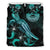 American Samoa Polynesian Bedding Set - Turtle With Blooming Hibiscus Turquoise - Polynesian Pride