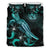 Hawaii Polynesian Bedding Set - Turtle With Blooming Hibiscus Turquoise - Polynesian Pride