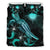 Marshall Islands Polynesian Bedding Set - Turtle With Blooming Hibiscus Turquoise - Polynesian Pride