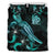 New Caledonia Polynesian Bedding Set - Turtle With Blooming Hibiscus Turquoise - Polynesian Pride