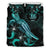 Niue Polynesian Bedding Set - Turtle With Blooming Hibiscus Turquoise - Polynesian Pride