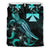 Wallis and Futuna Polynesian Bedding Set - Turtle With Blooming Hibiscus Turquoise - Polynesian Pride