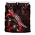 Niue Polynesian Bedding Set - Turtle With Blooming Hibiscus Red - Polynesian Pride