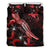 Papua New Guinea Polynesian Bedding Set - Turtle With Blooming Hibiscus Red - Polynesian Pride