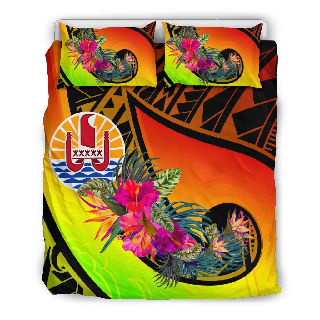 Tahiti Bedding Set - Polynesian Hook And Hibiscus (Raggae) - Polynesian Pride