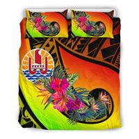 Tahiti Bedding Set - Polynesian Hook And Hibiscus (Raggae) - Polynesian Pride