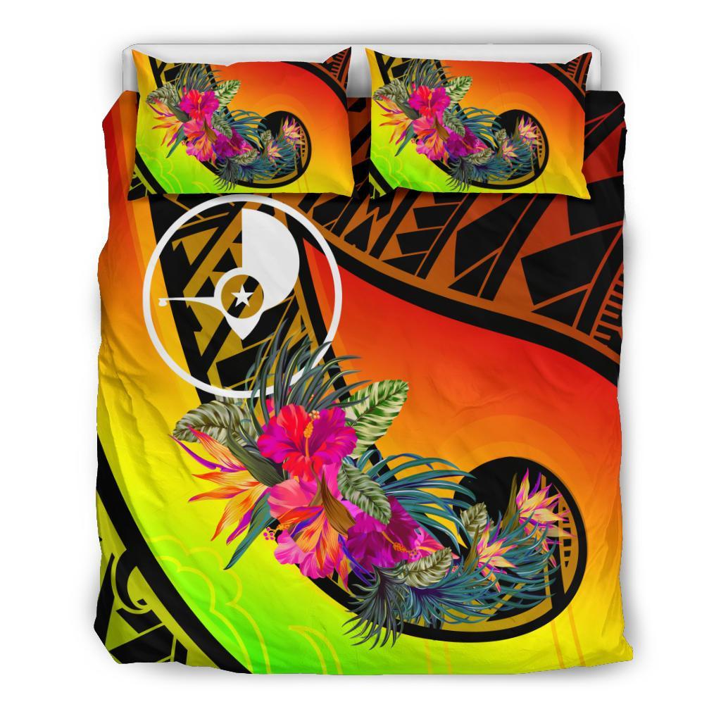 Yap Bedding Set - Polynesian Hook And Hibiscus (Raggae) - Polynesian Pride