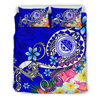 FSM Bedding Set - Turtle Plumeria (Blue) - Polynesian Pride