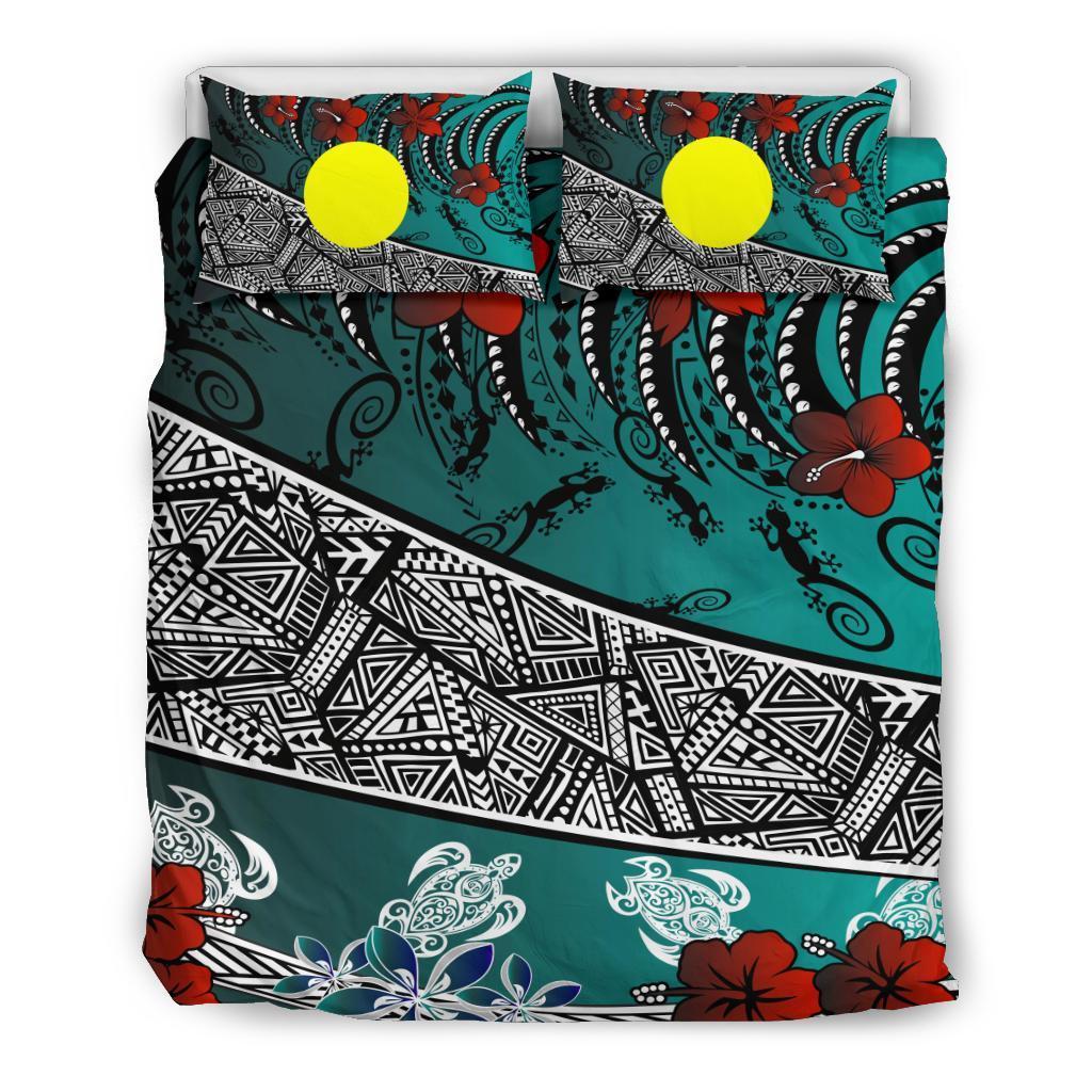 Palau Polynesian Bedding Set - Lizard And Turtle Green - Polynesian Pride