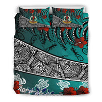 Vanuatu Bedding Set - Lizard And Turtle Green - Polynesian Pride