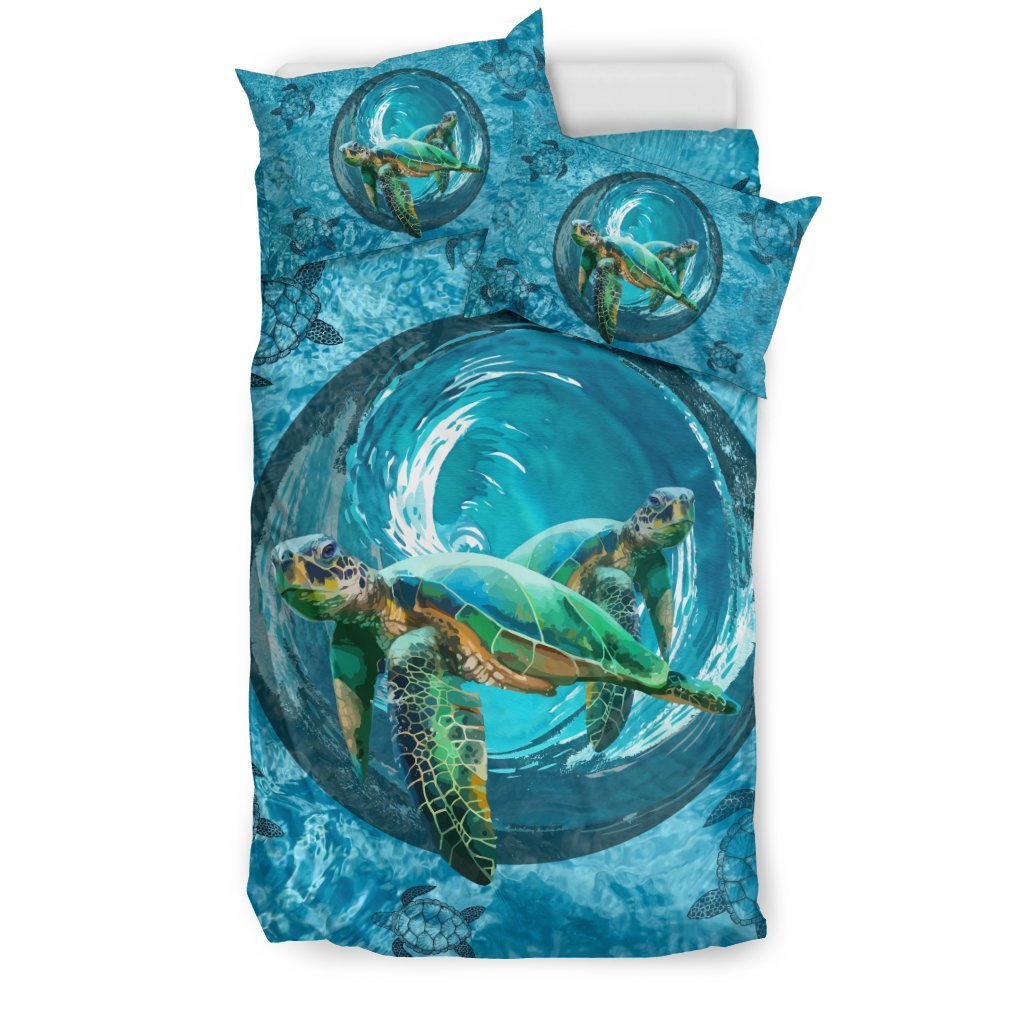 Hawaiian Duvet Cover Set - Deep Sea Turtle A0 - Polynesian Pride