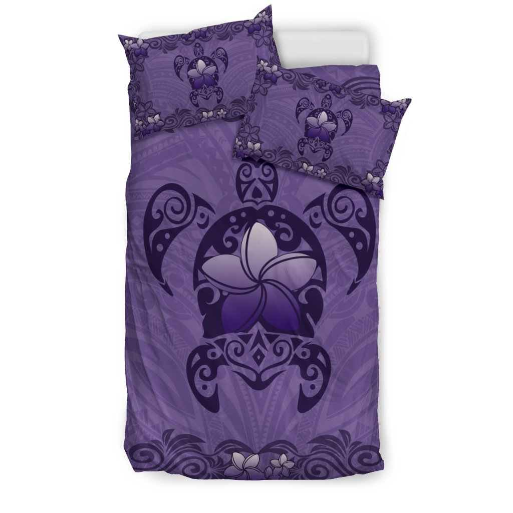 Hawaiian Turtle And Plumeria Polynesian Bedding Set - Polynesian Pride