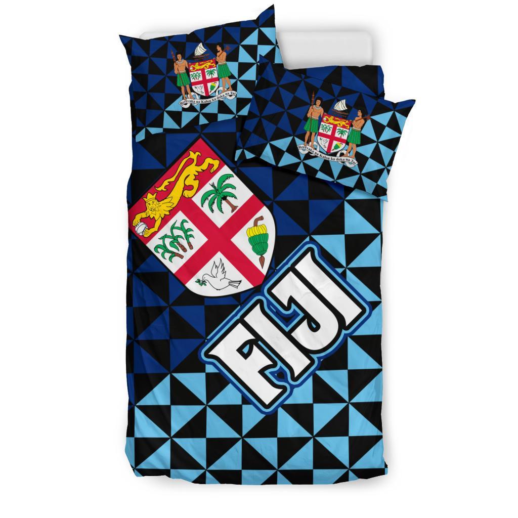 Fiji Duvet Cover Set - Fiji Flag & Coat Of Arms - Polynesian Pride