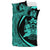 Hawaiian Tiki Polynesian Bedding Set Circle Style Turquoise - Polynesian Pride