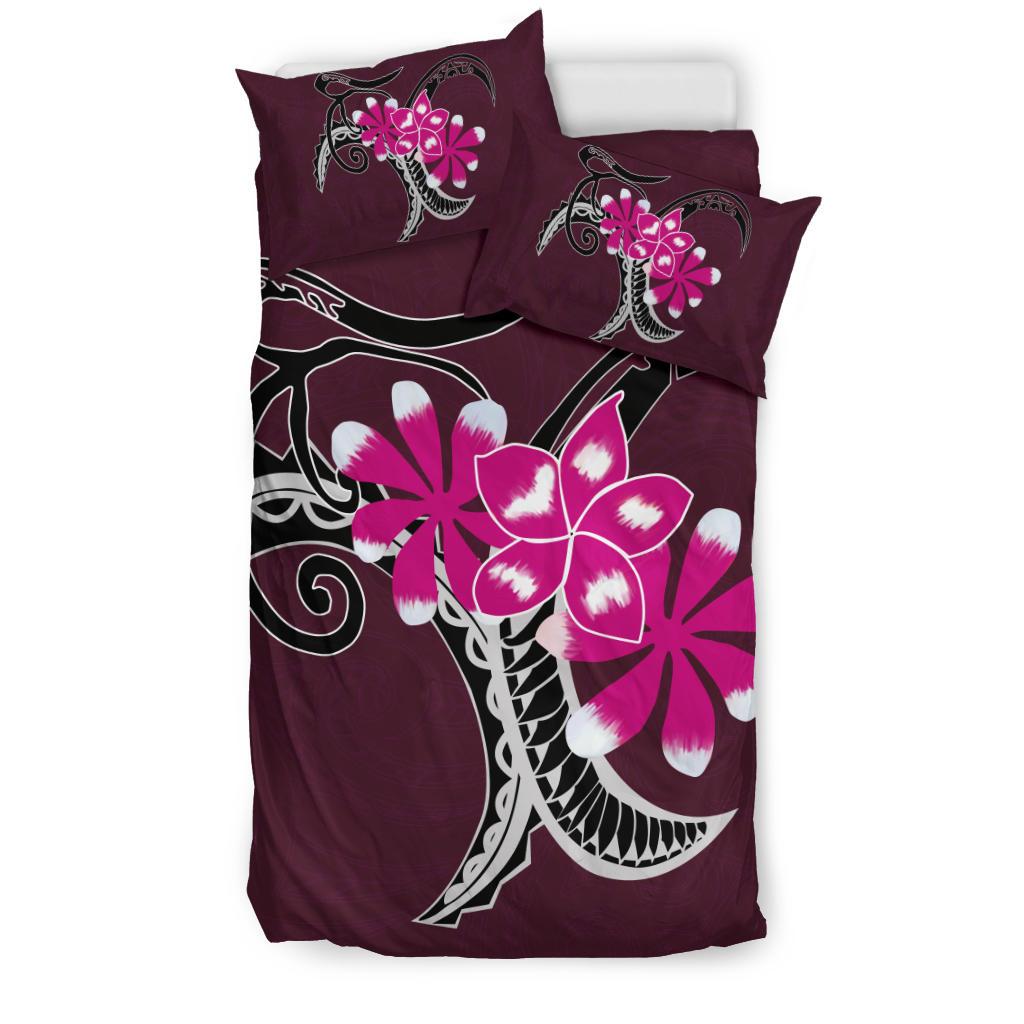 Hawaiian Plumeria Polynesian Pink Bedding Set - Polynesian Pride