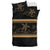 Hawaiian Turtle Hibiscus Black And Gold Bedding Set - Polynesian Pride