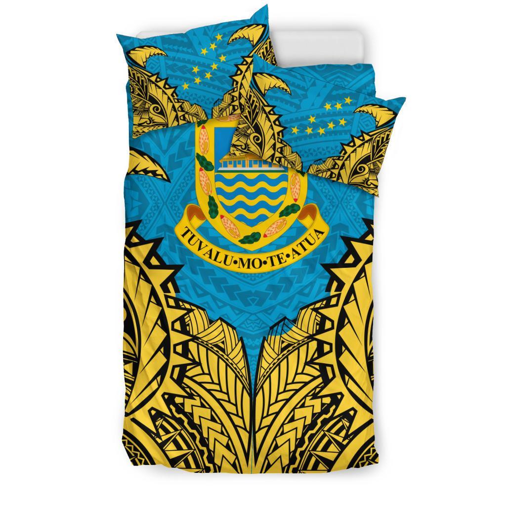 Tuvalu Duvet Cover Set - Tuvalu Coat Of Arms Premium - Polynesian Pride